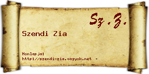 Szendi Zia névjegykártya